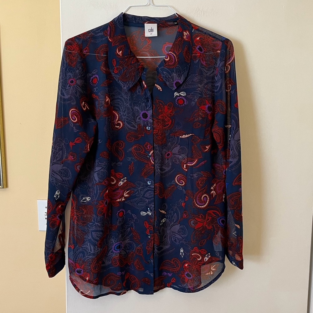 CABI button down - size M - sheer - NWOT